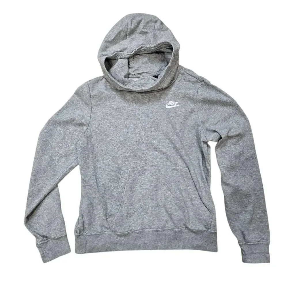 Nike Hoodie Women's Small Gray Funnel Neck Long Sleeve Pullover Gorpcore Stretch